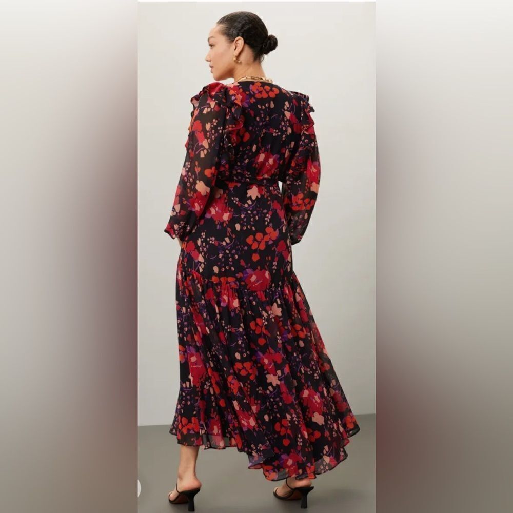 Slate & Willow Floral Midi Wrap Dress Size XL - Picture 3 of 10
